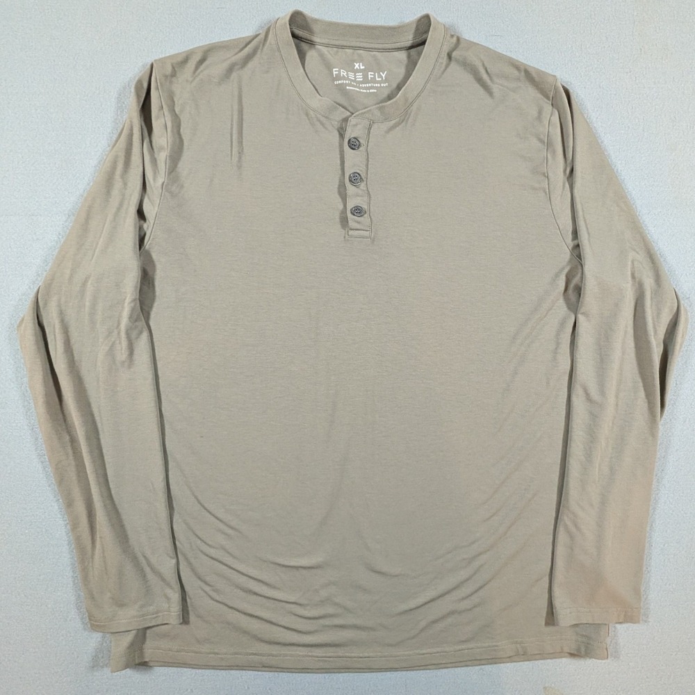 Free‎ Fly Henley Shirt Mens XL Bamboo Blend Long Sleeve Outdoor